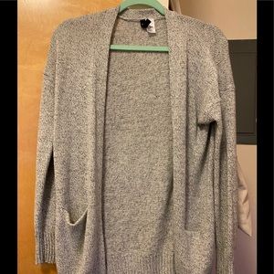 grey cardigan